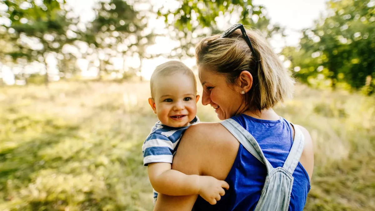 Mum and young boy