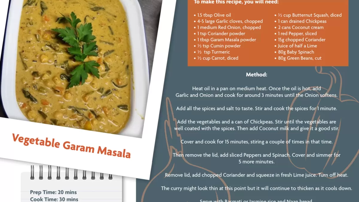 Reflections Recipe Card - Vegetable Garam Masala